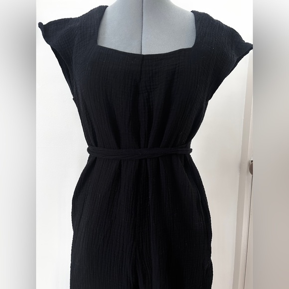 Smash + Tess Muslin Wide Leg Romper with Tie - Picture 4 of 6